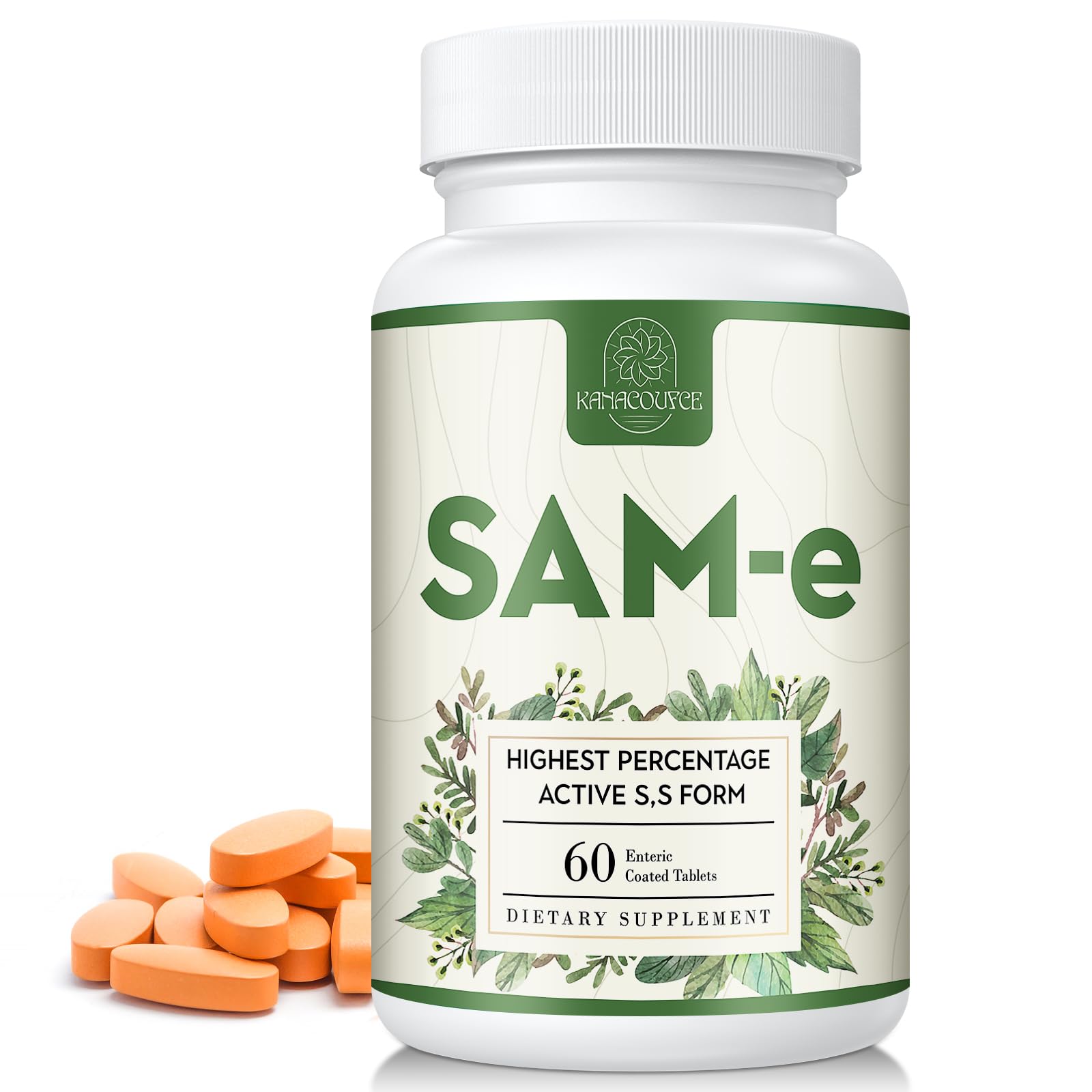 Front view of Kanacoufce 1100mg SAM-e bottle