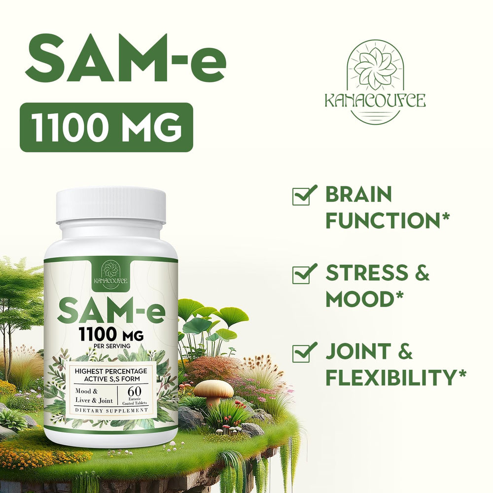 Bottle of Kanacoufce 1100mg SAM-e supplement
