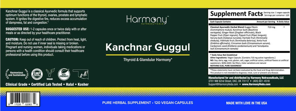 Kanchnar Guggul ingredients panel