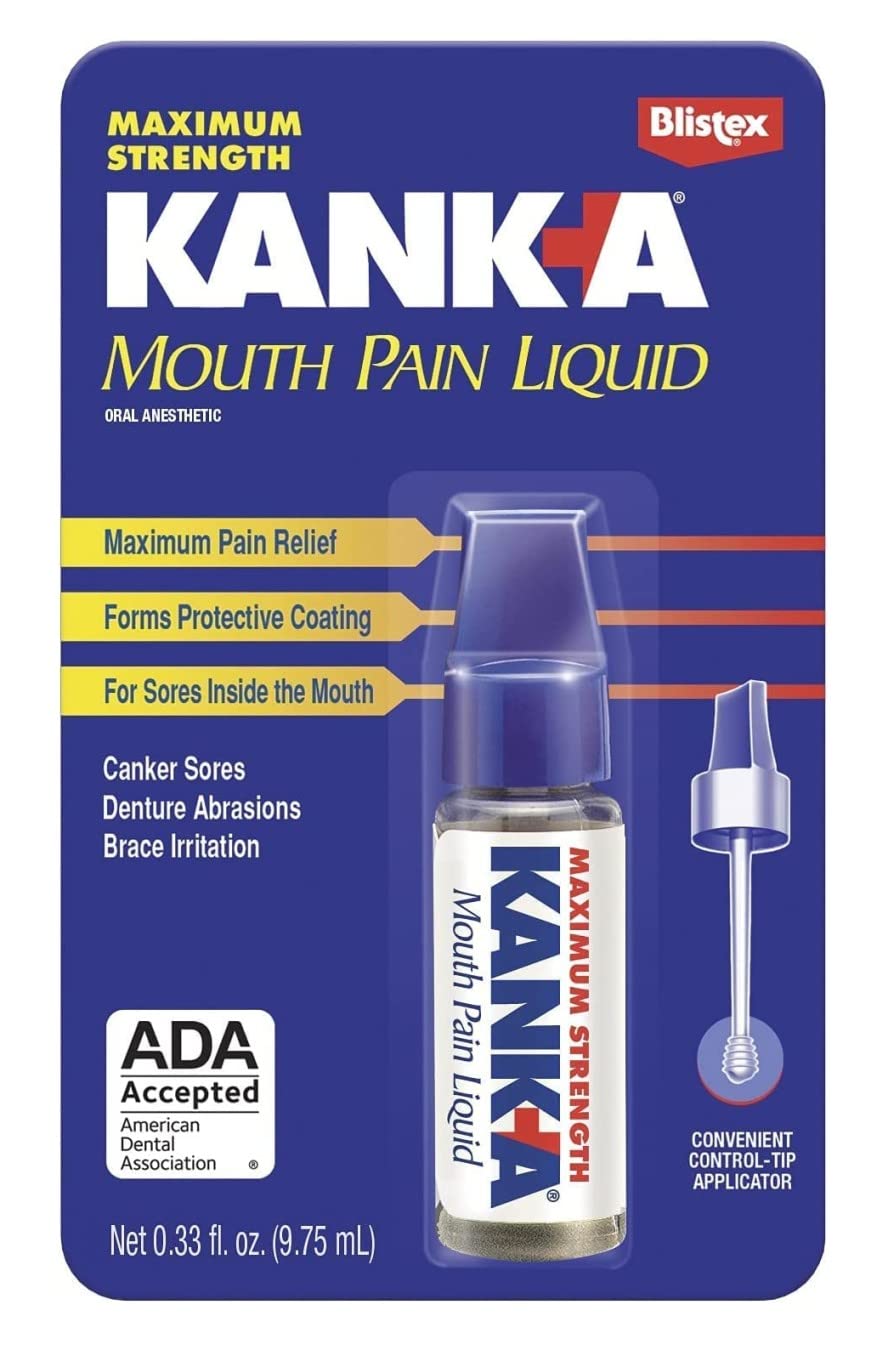 Close-up of Kank-A Mouth Pain Liquid applicator and nozzle