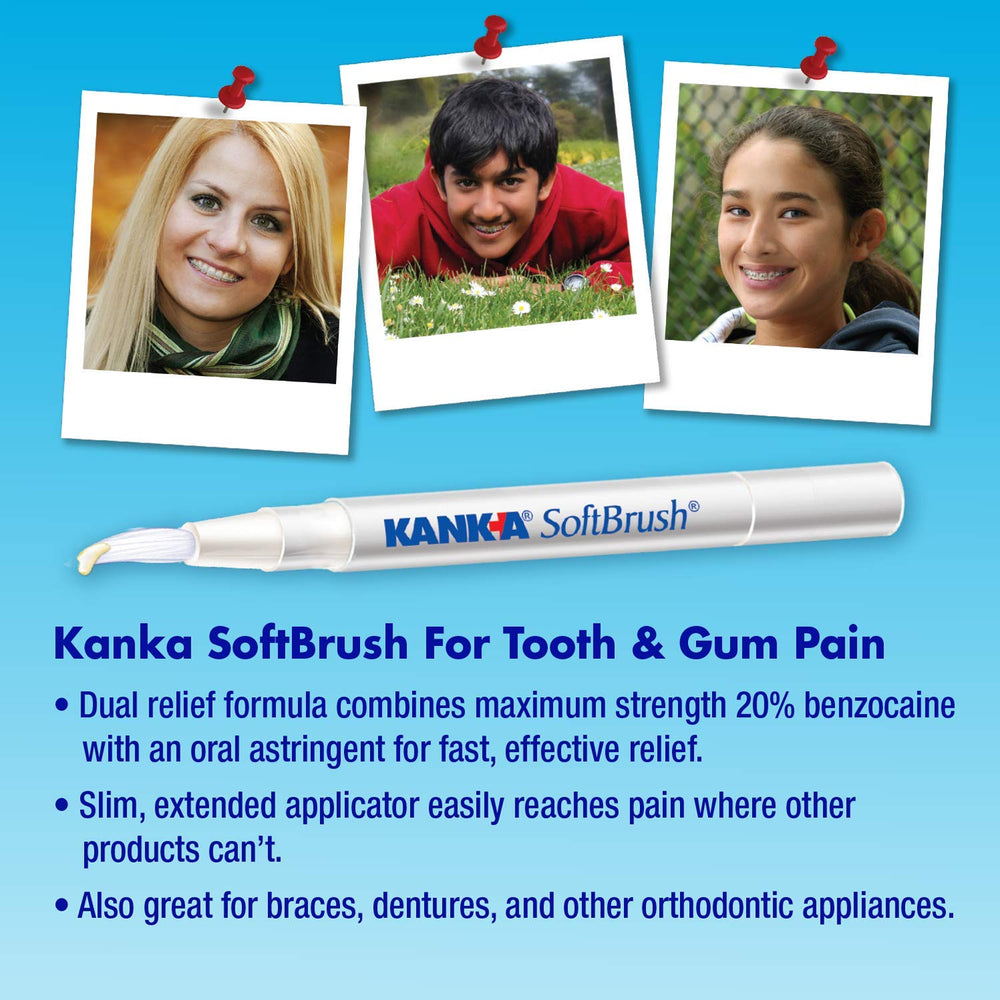 Pack of 3 Kank-A Soft Brush shown in hand for on-the-go use