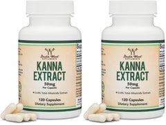 Front view of Kanna Extract Supplement bottle with 50mg capsules, pack of 2