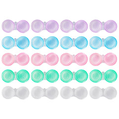 KAOPET 20-pack contact lens cases showing transparent and colored options