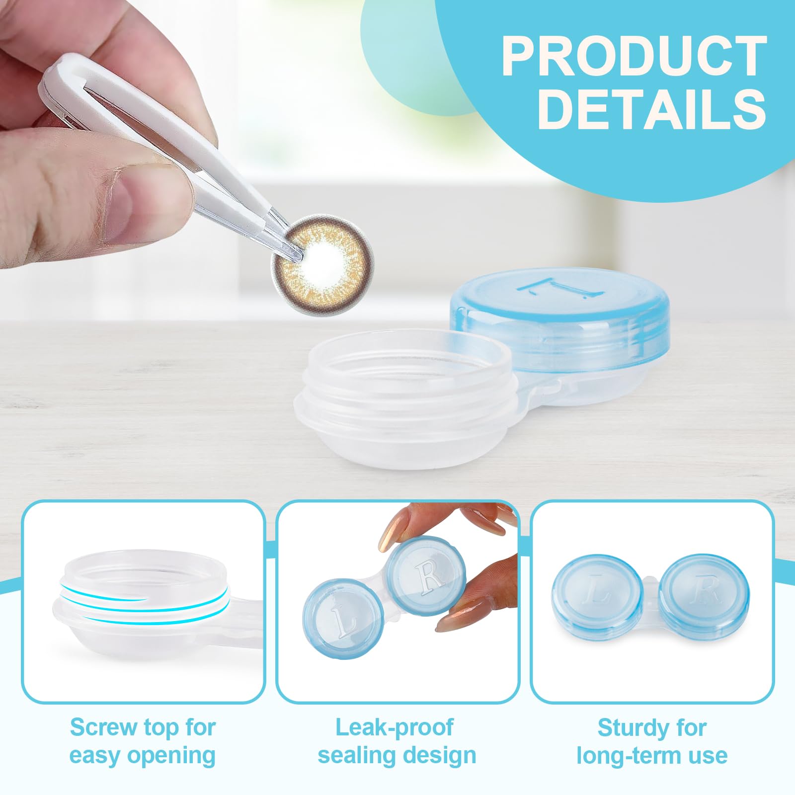 Durable ABS plastic KAOPET contact lens case close-up