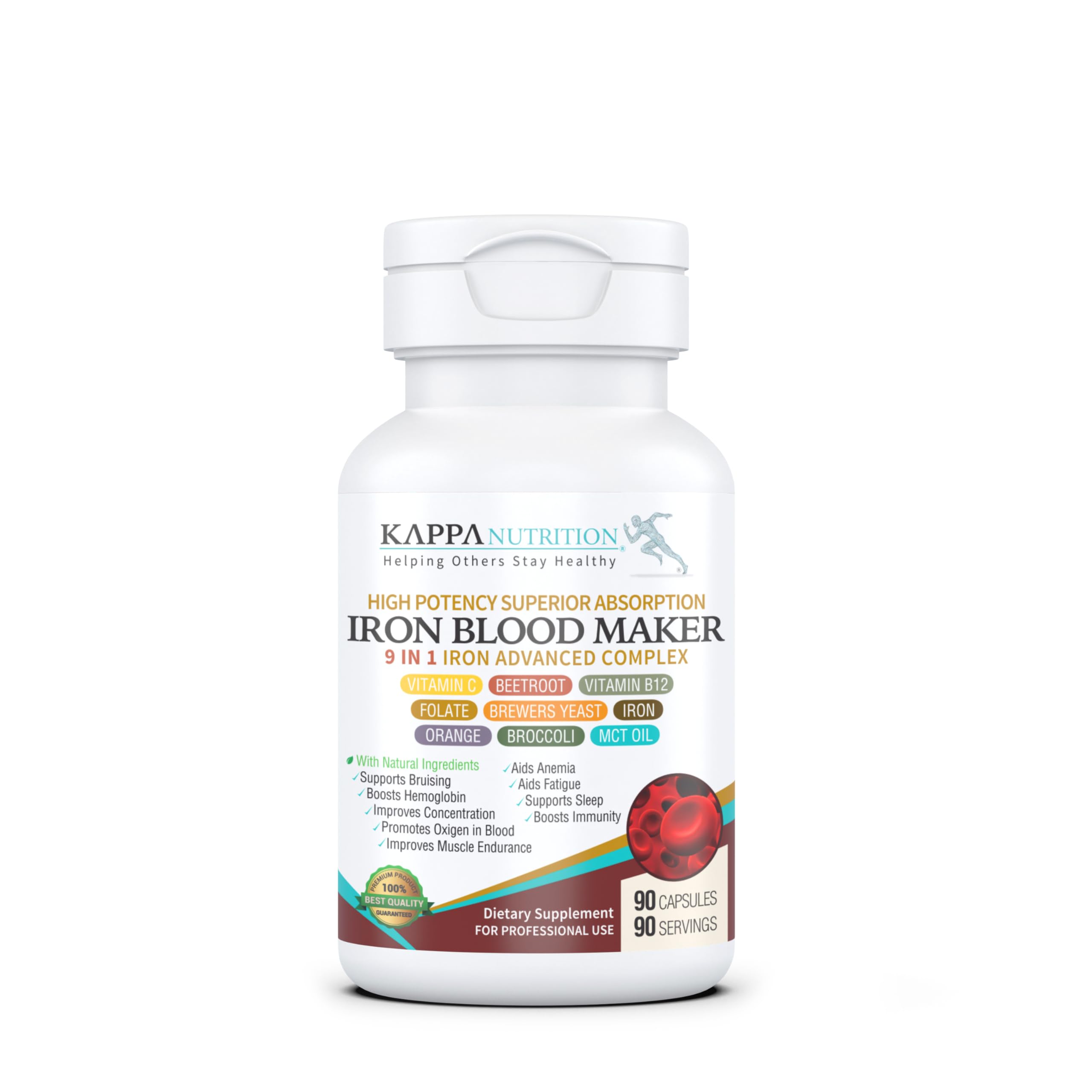 KAPPA NUTRITION Iron Blood Maker 9-in-1 90 capsules bottle