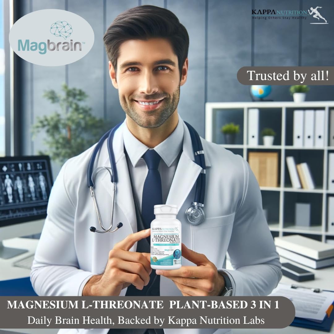 150 vegan capsules packaging for Kappa Magbrain Magnesium L-Threonate