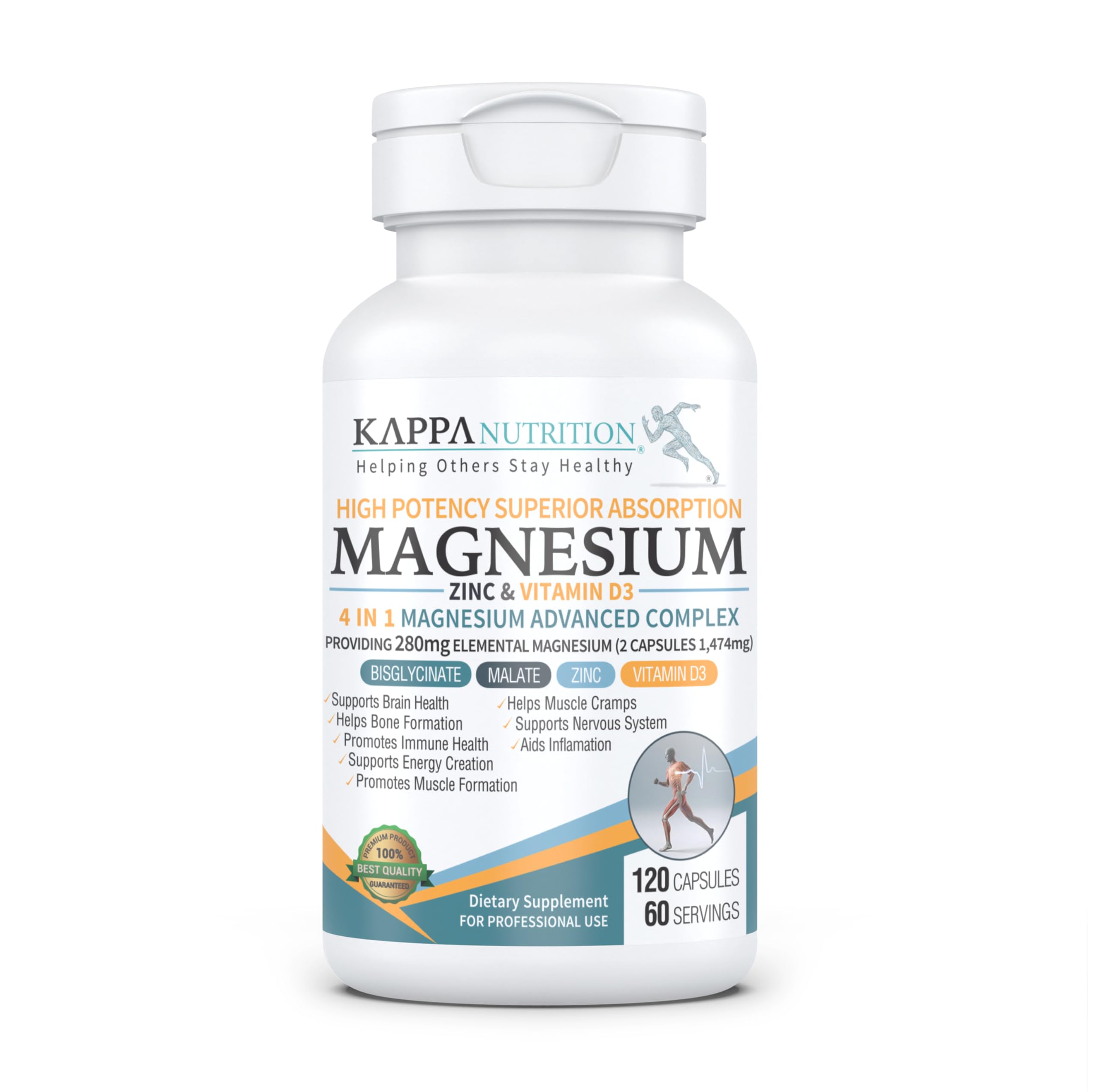 Kappa Nutrition Magnesium 4-in-1 bottle and label