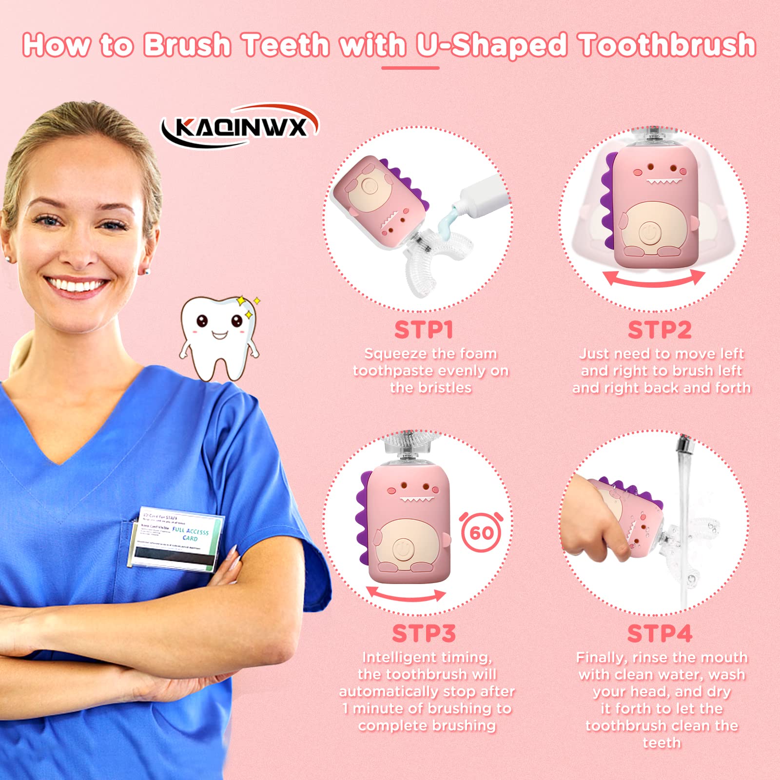 Soft silicone brush head small size for ages 2-5