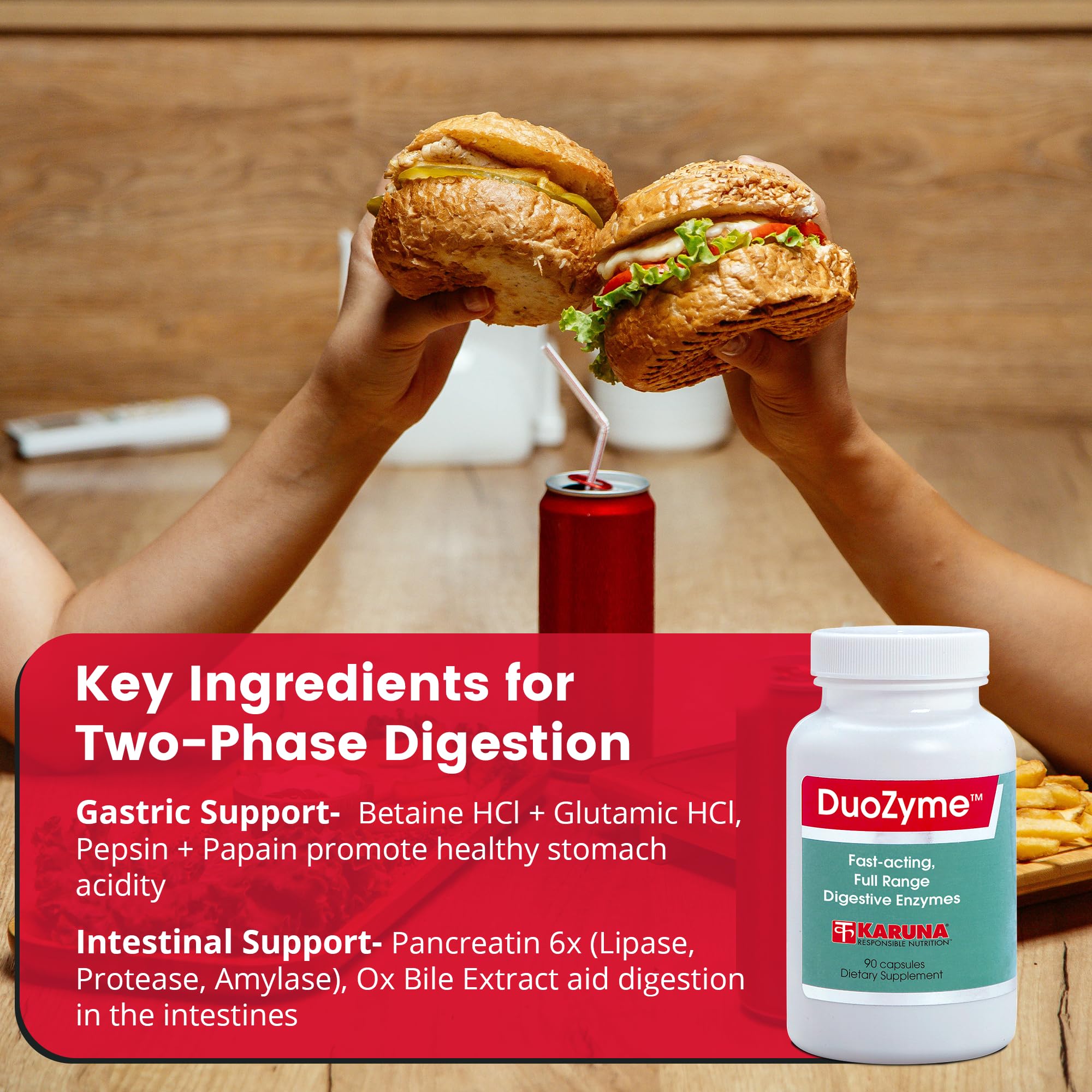 Close-up of DuoZyme capsules