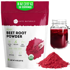 Kate Naturals Organic Beet Root Powder 8oz jar label