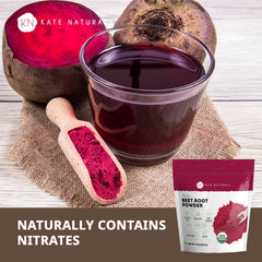 Natural red coloring from organic beetroot powder in desserts