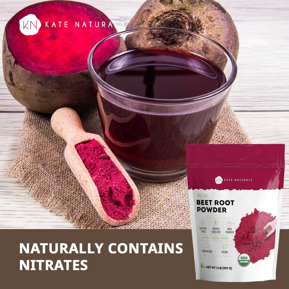 Beet root powder jar showcasing organic packaging for baking and color