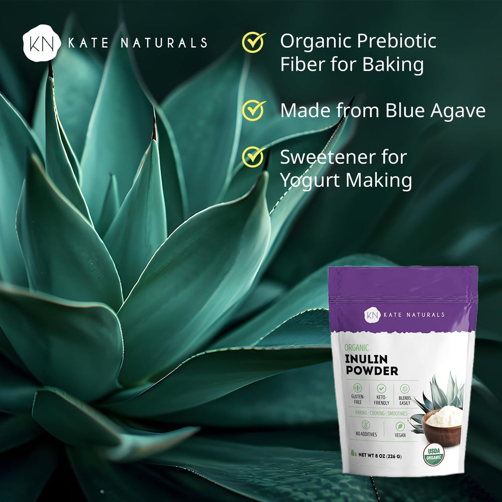 8oz bottle of Kate Naturals Inulin Powder from Blue Agave