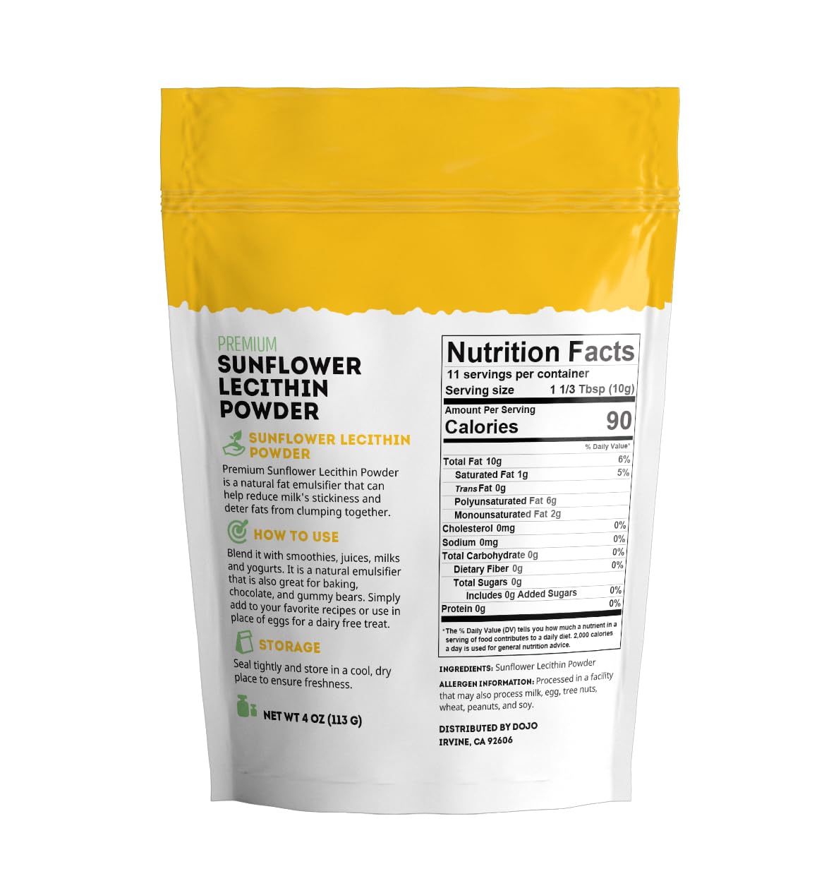 Product packaging of Kate Naturals Sunflower Lecithin Powder 4oz