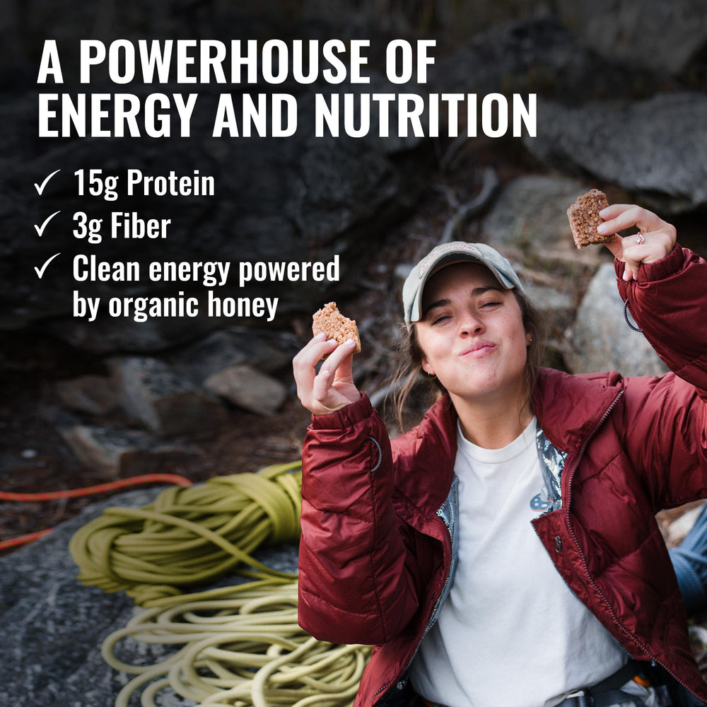 Kate's bar held in hand for quick nourishment during travel or work