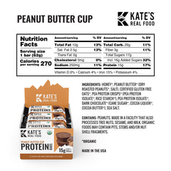 Kate's Peanut Butter Cup bar close-up with chocolate drizzle and creamy peanut butter