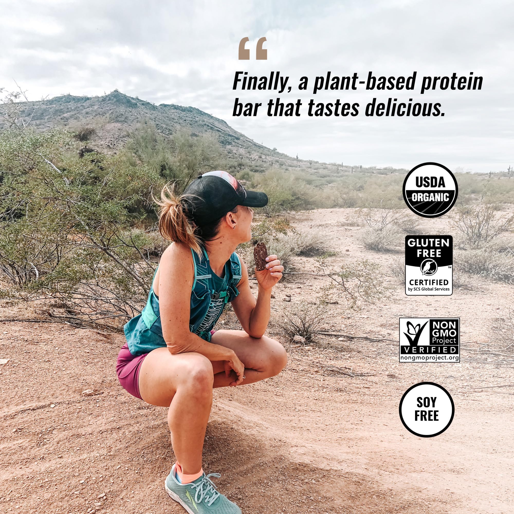 Kate's Real Food Gluten-Free Peanut Butter Brownie bar nutrition label — clean ingredients you trust.