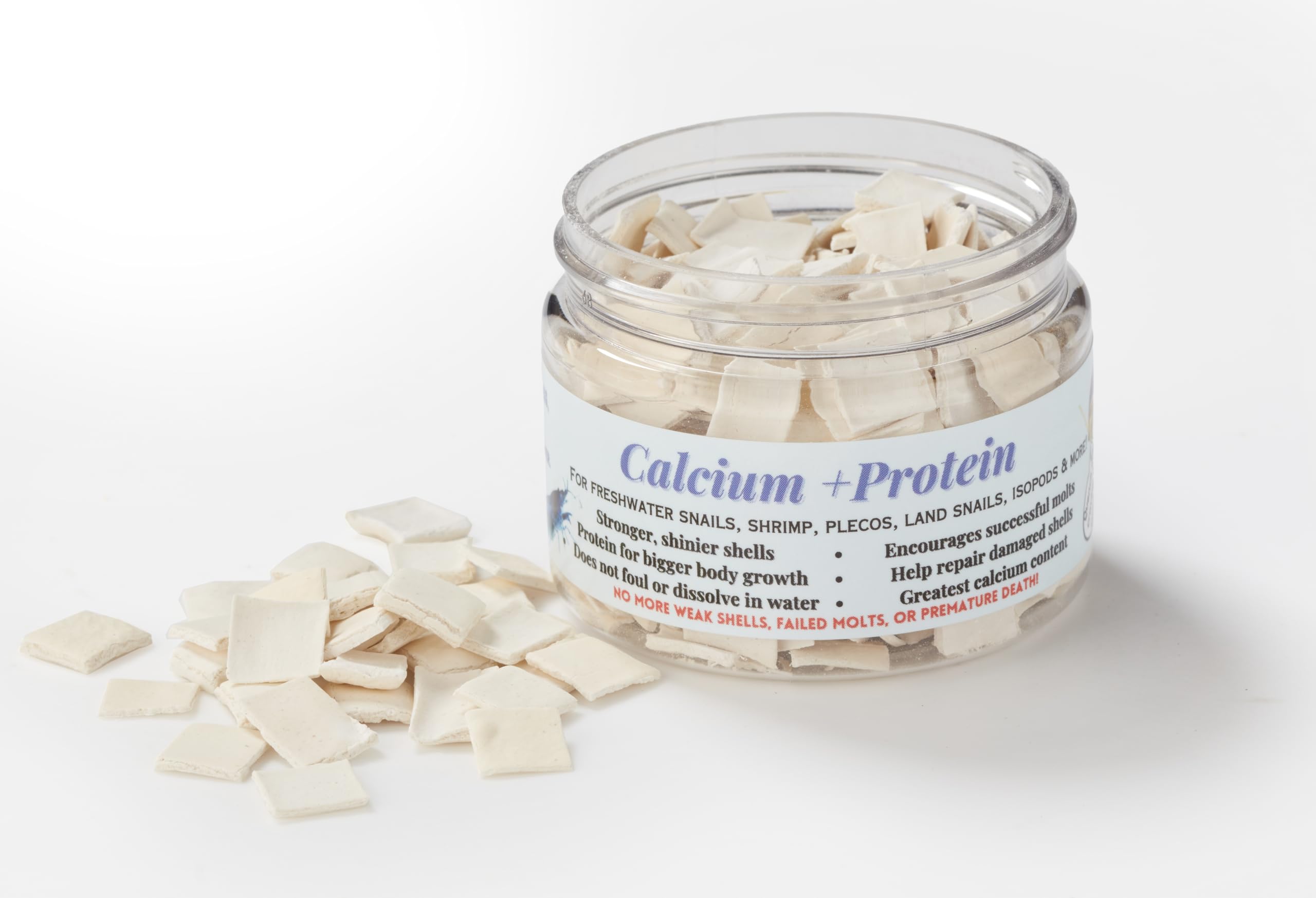 Close-up of KatsAquatics calcium and protein tablet
