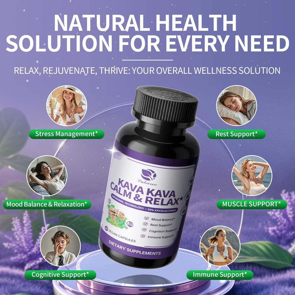 Kava capsules with Vitamin B6 and B12 ingredients