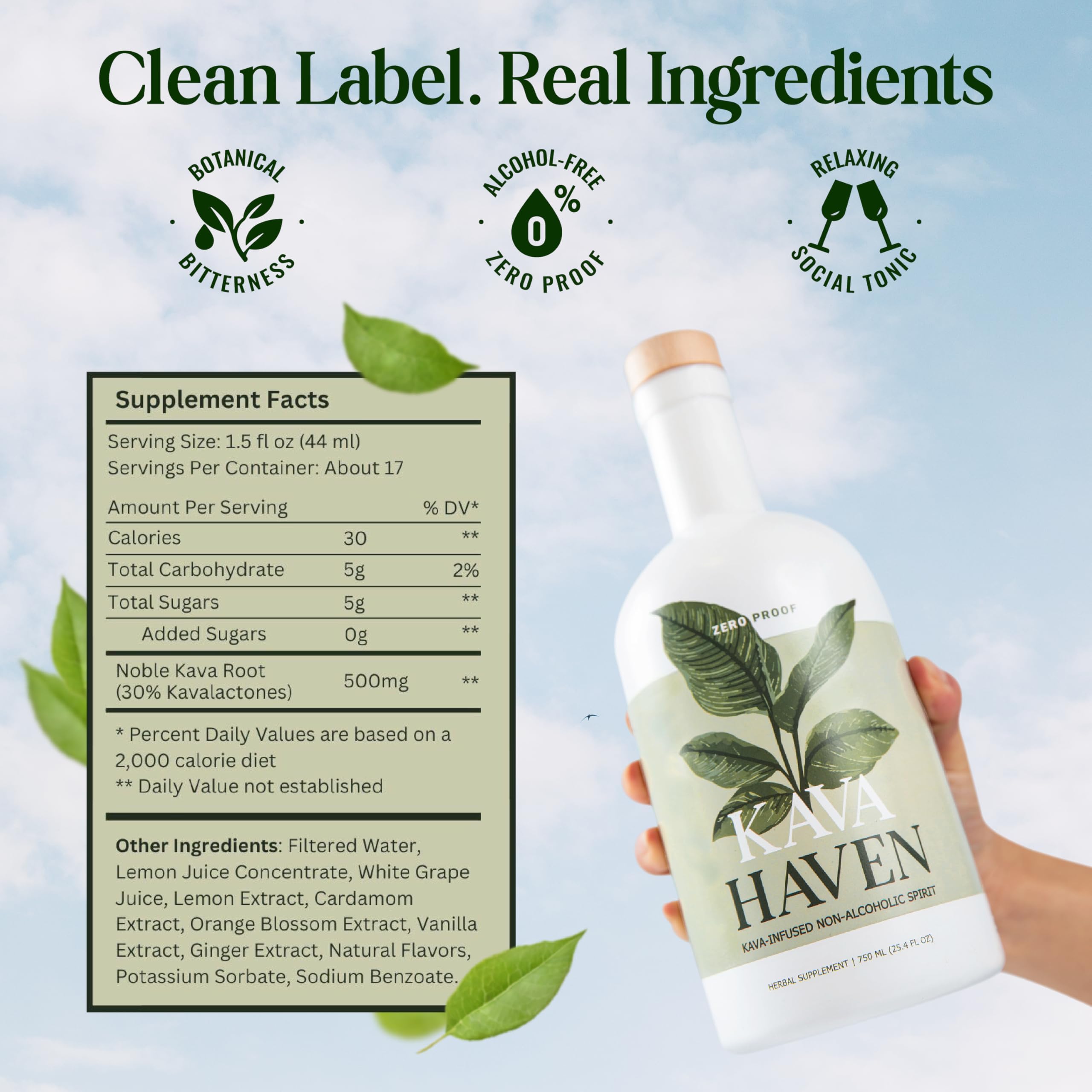 Pouring Kava Haven Lemon Ginger Non-Alcoholic Spirit
