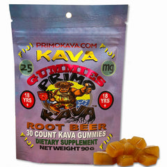Kava Kava Gummies 25mg bottle with Fiji noble kava root extract