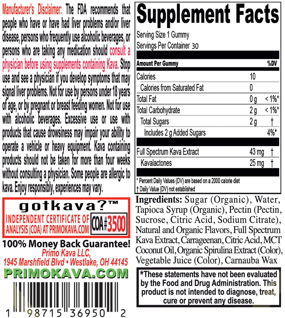 Root beer flavored Kava Kava Gummies 25mg