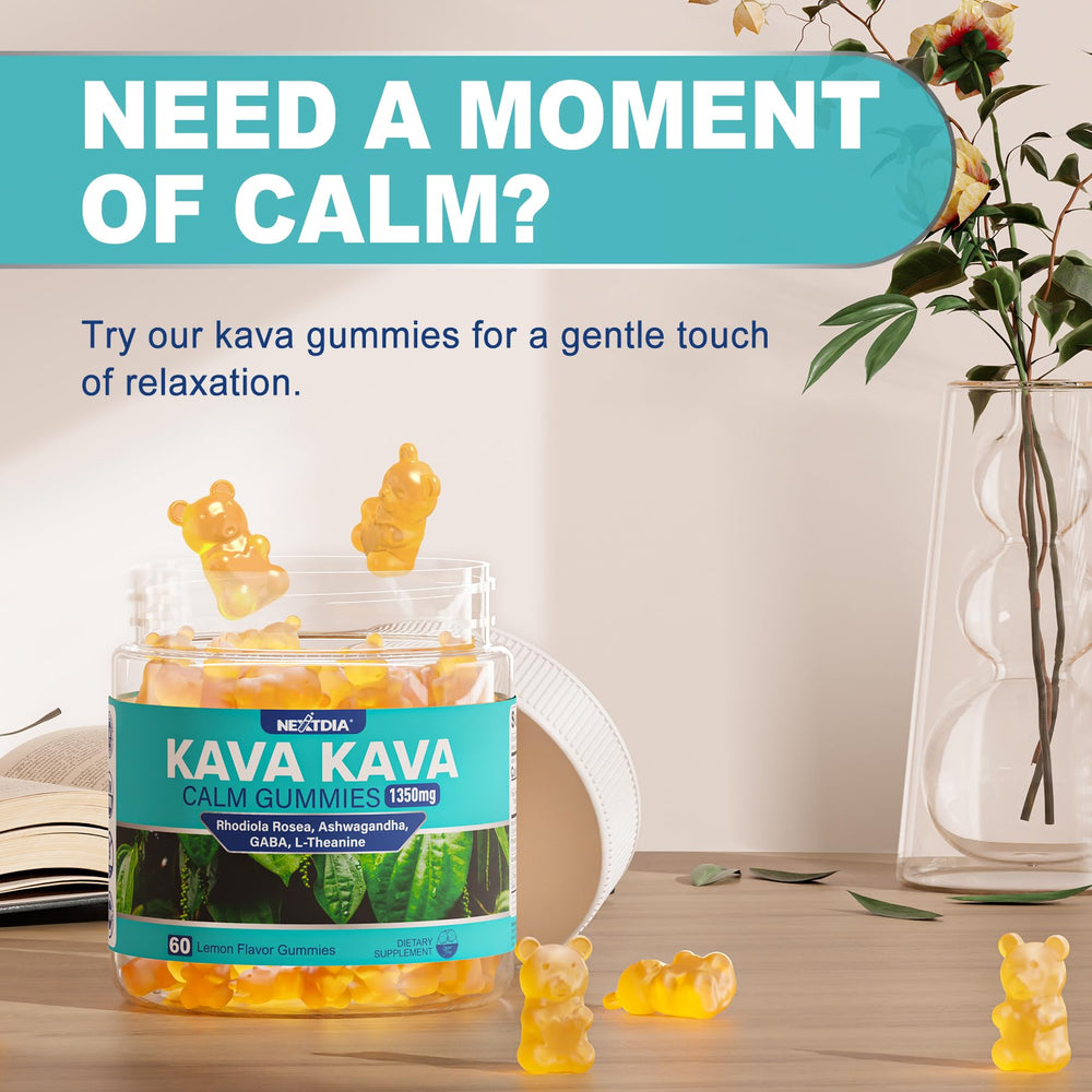 Close-up of Kava Kava Gummies with lemon flavor