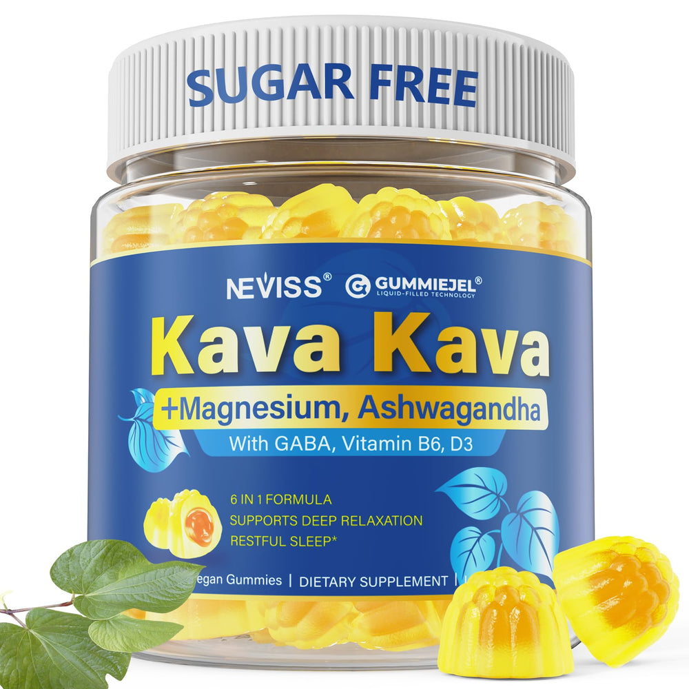 Front view of Kava Kava Gummies bottle with 600mg potency label