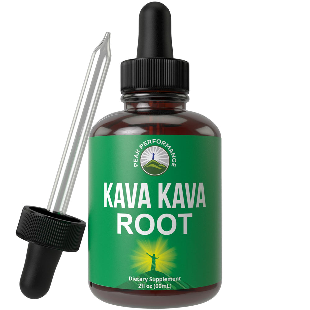 Bottle of Peak Performance Kava Kava Root Extract Drops with 1:3 ratio