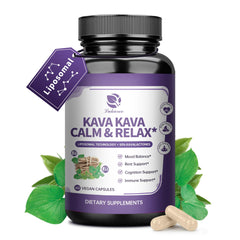 Kava Kava root extract supplement bottle