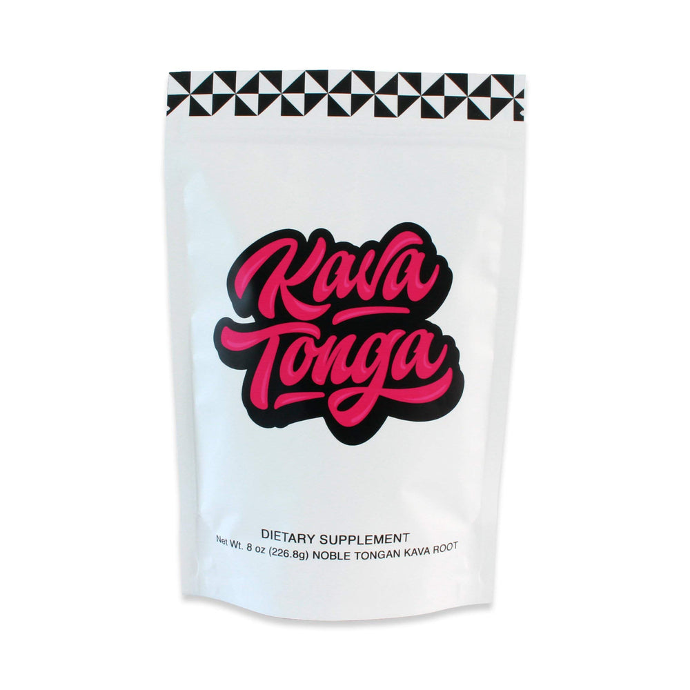 Front view of Kavafied KAVA Tonga premium Tongan kava root powder 8oz