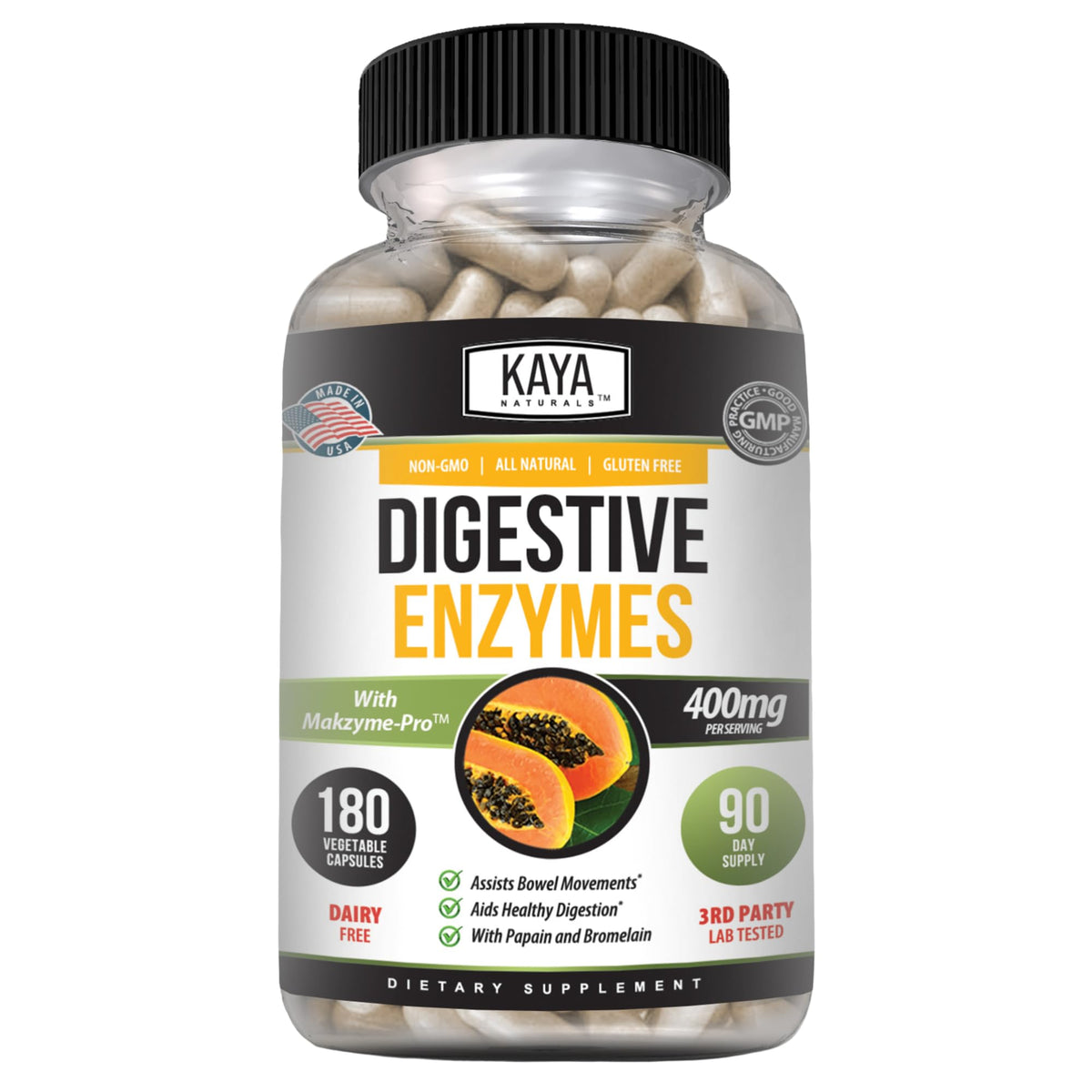Kaya Naturals Digestive Enzymes bottle