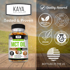 Soy-free and gluten-free label on Kaya Naturals MCT Oil