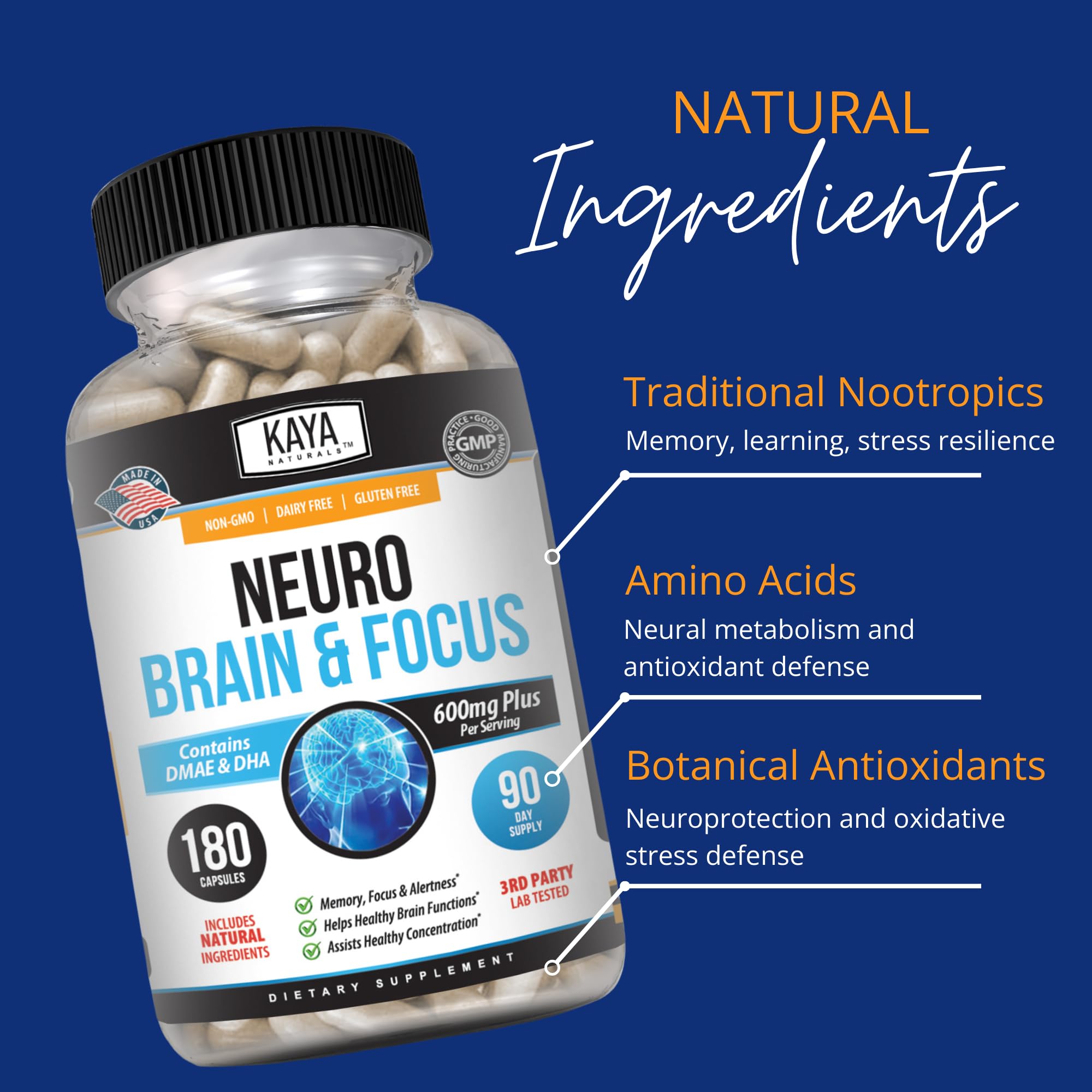 Kaya Naturals Neuro Brain supporting memory and focus