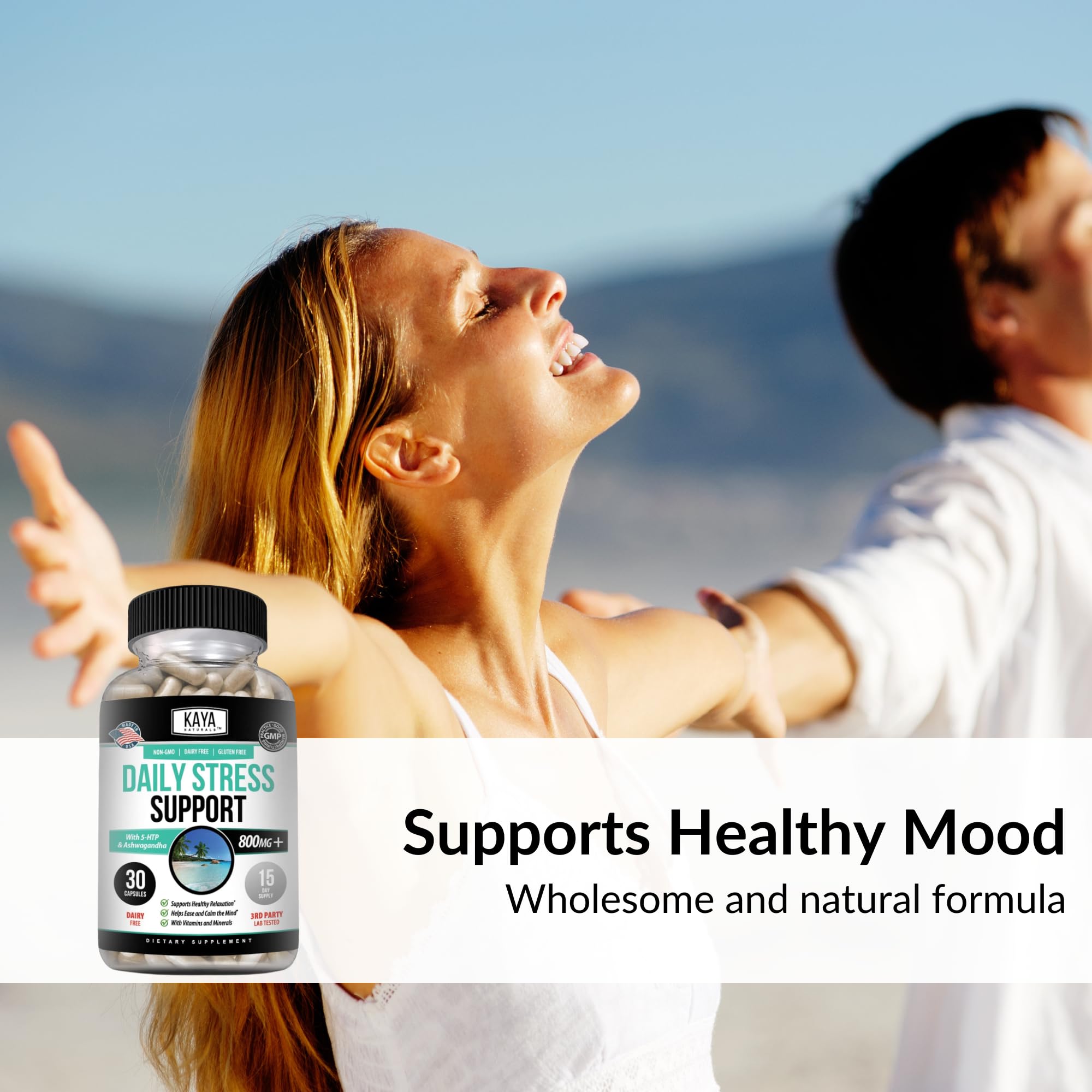 Close-up of adaptogens and vitamins in Kaya Naturals