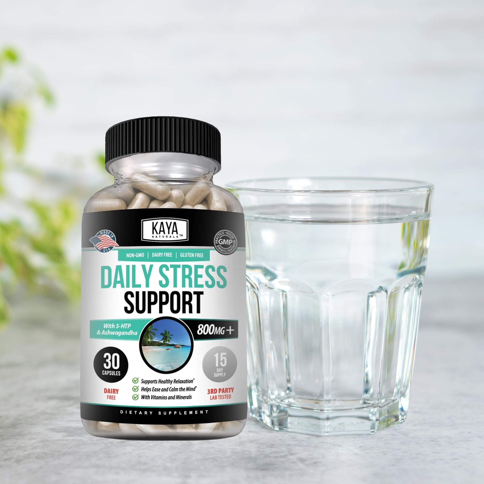 Gluten-free, non-GMO, vegan-friendly Kaya Naturals bottle