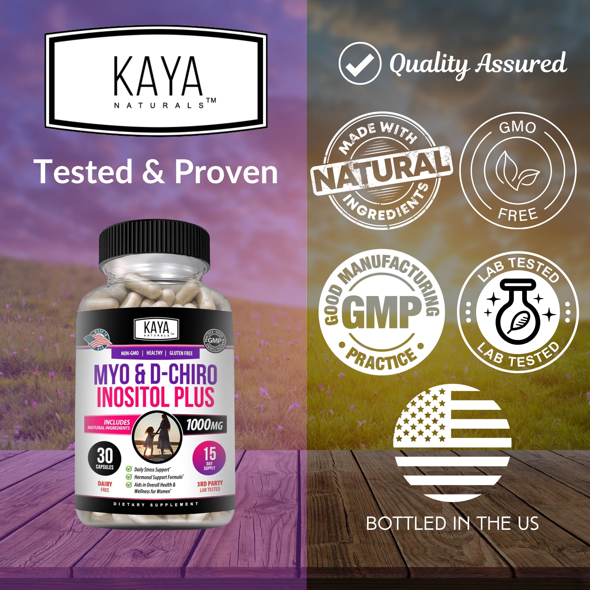 Third-party testing seal for Kaya Naturals supplement