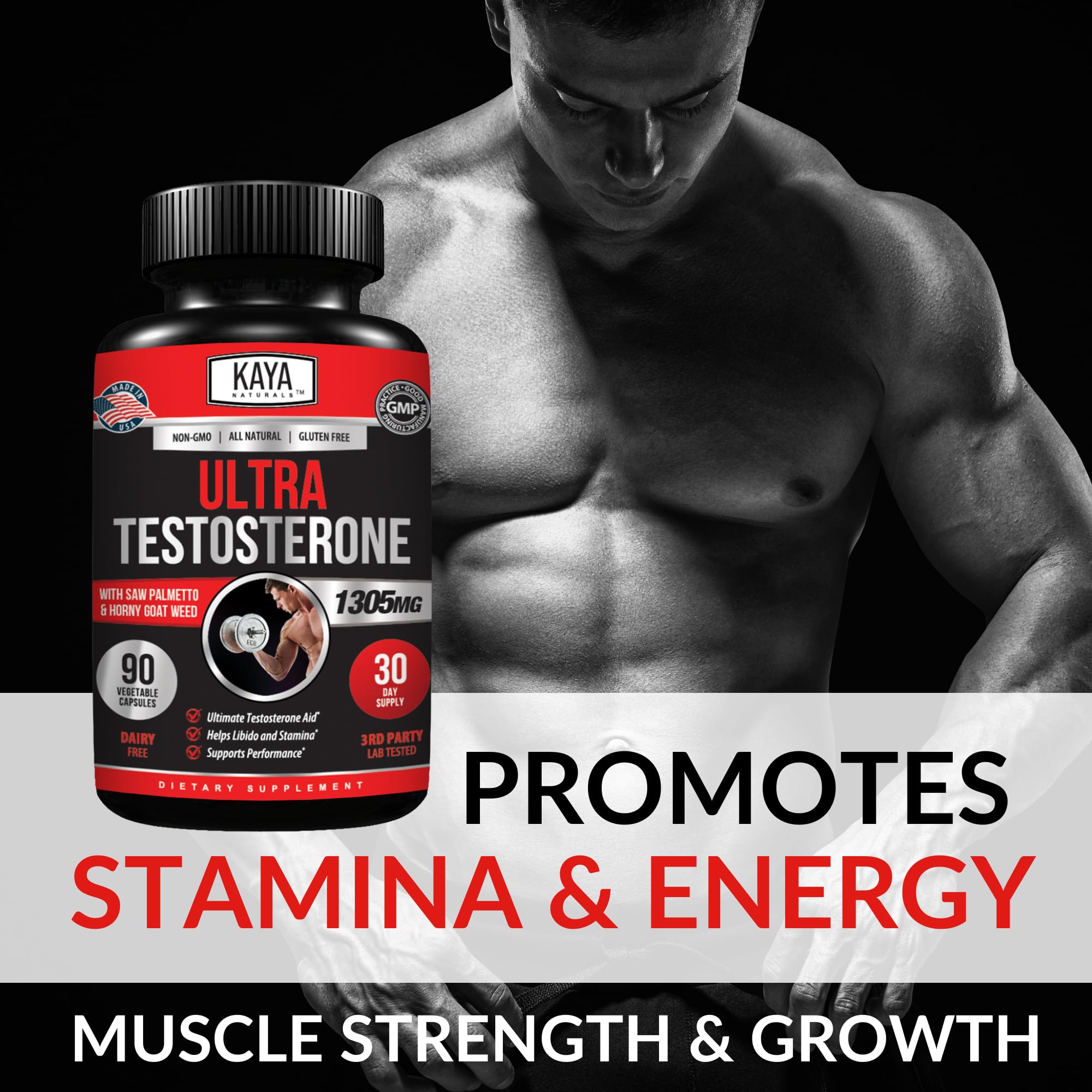 Tongkat Ali root with supplement bottle