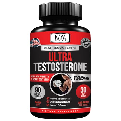 Kaya Naturals Ultra Testosterone bottle on a white background