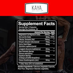 Front label of Kaya Naturals Ultra Testosterone bottle