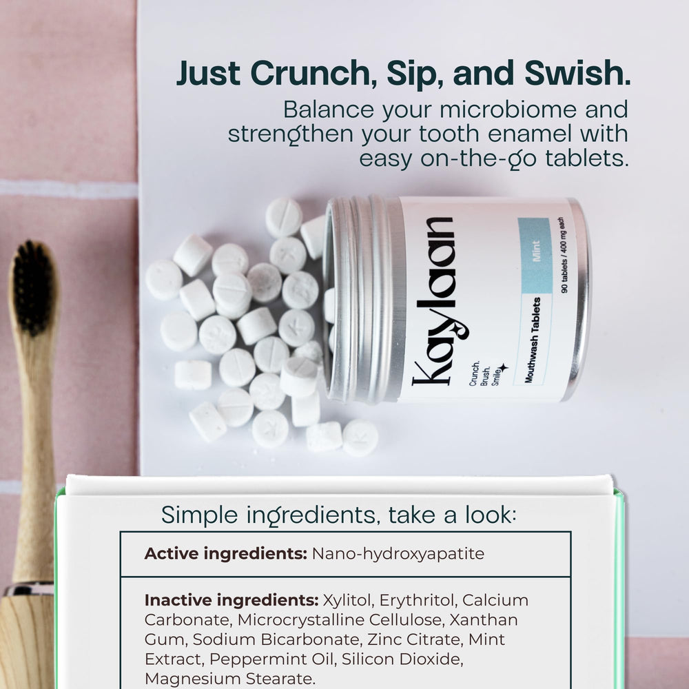 Travel-friendly TSA-approved Kaylaan Mouthwash Tablets