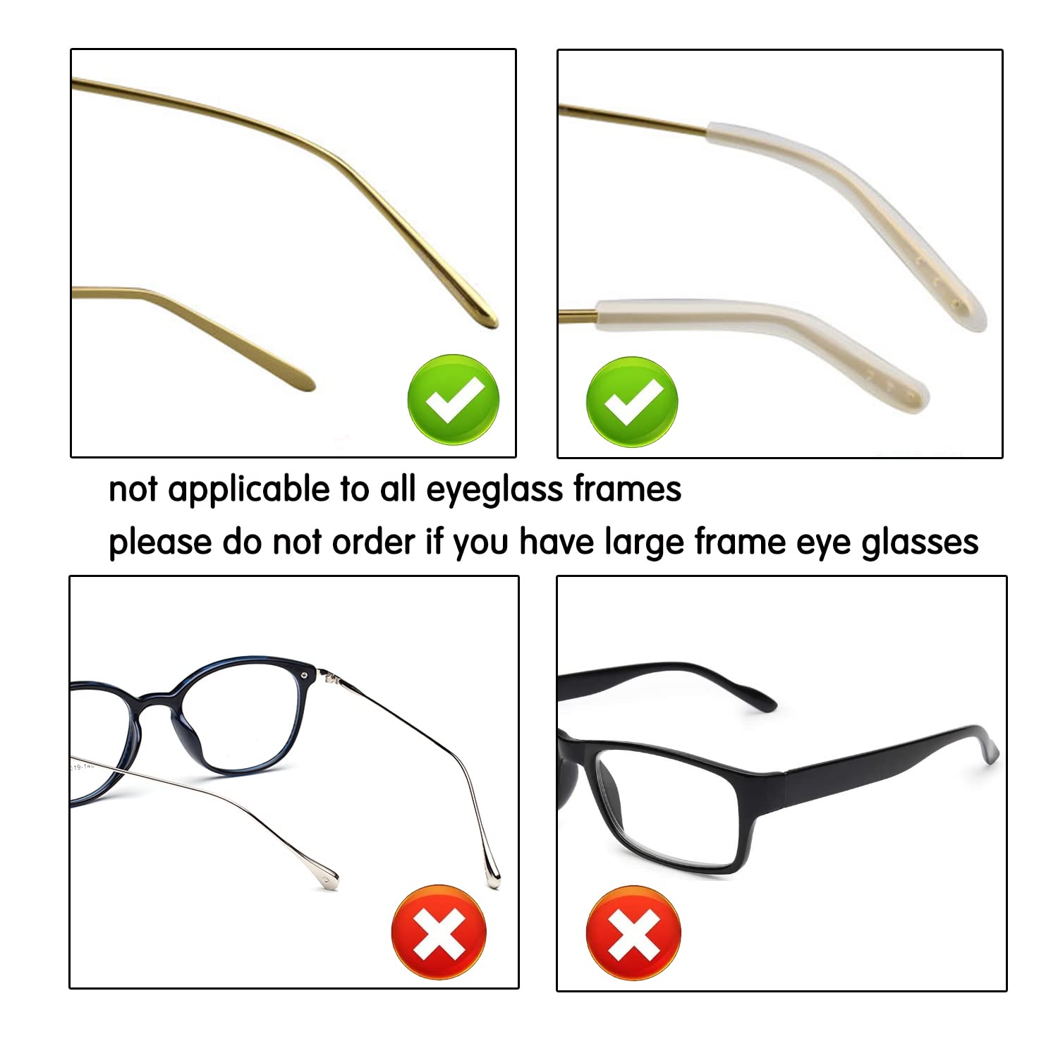 KeCHIO silicone ear grip for thin metal eyeglass arms