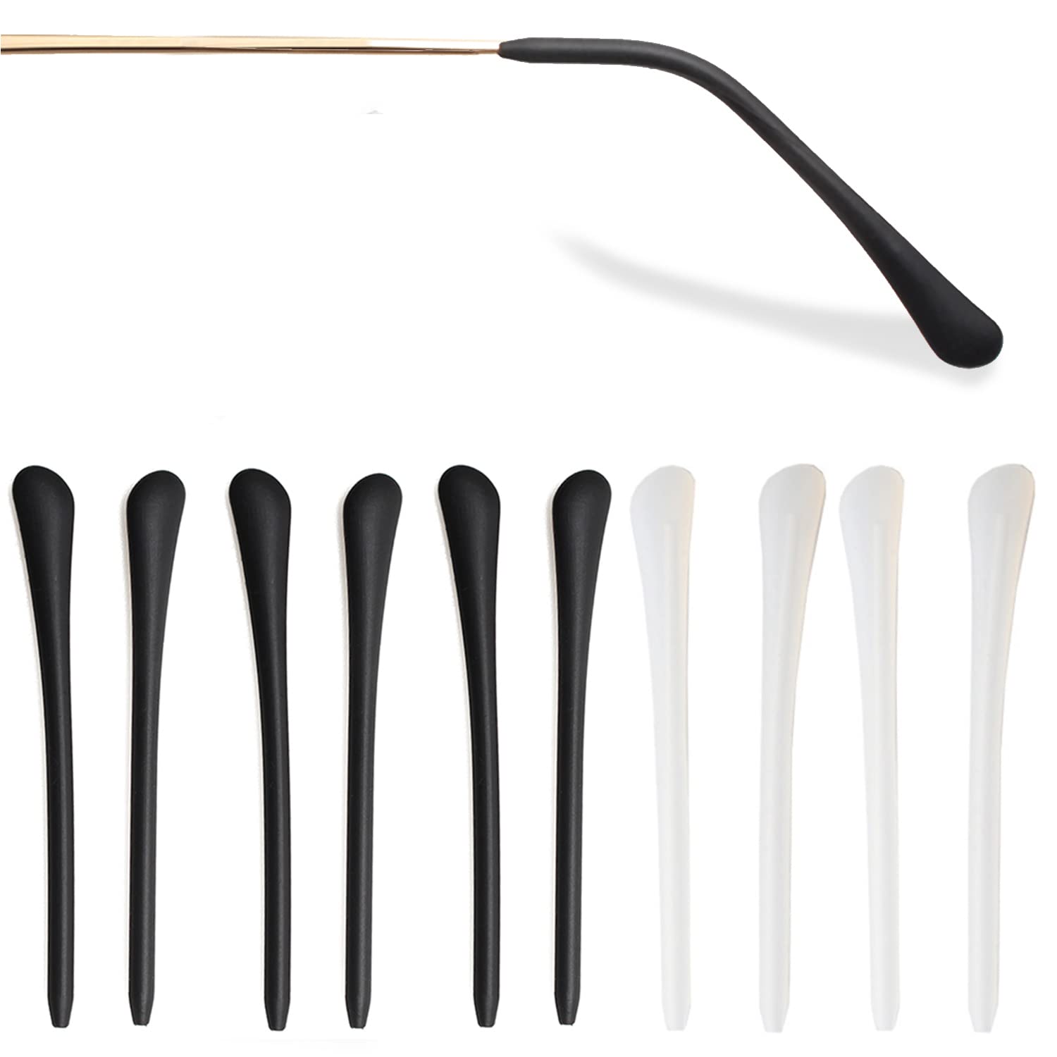 KECHIO silicone anti-slip eyeglass end tips set in black