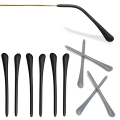 Kechio silicone anti-slip eyeglass end tips in black – front view