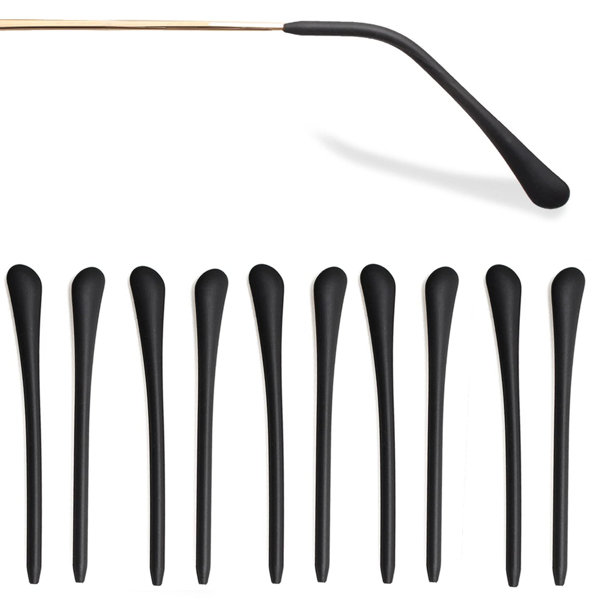 KECHIO silicone anti-slip eyeglass end tips on thin metal frame