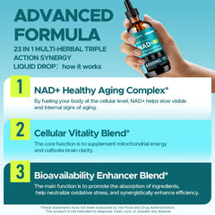 Front view of KEDISOM 23-in-1 liposomal NAD+ supplement bottle