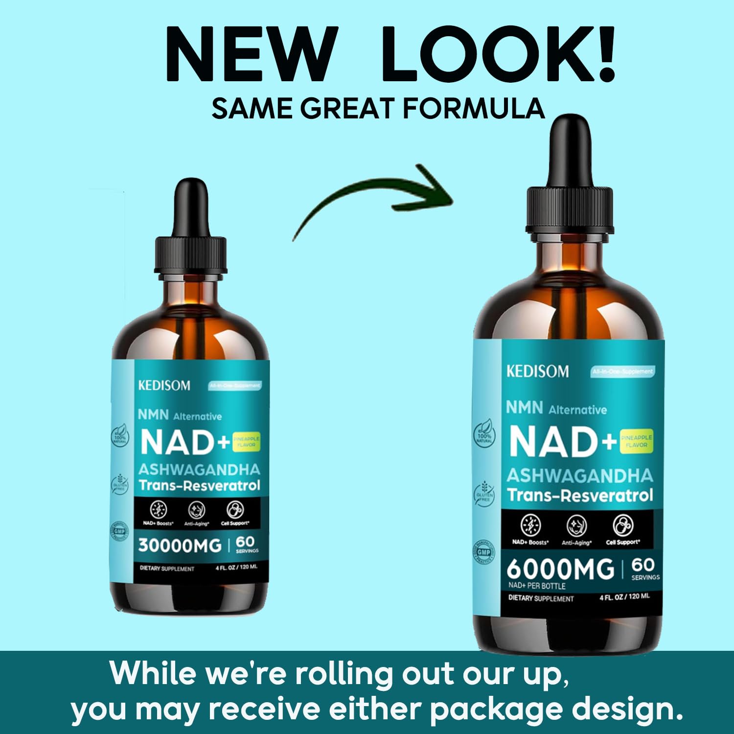 Product packaging and bottle on a clean white background