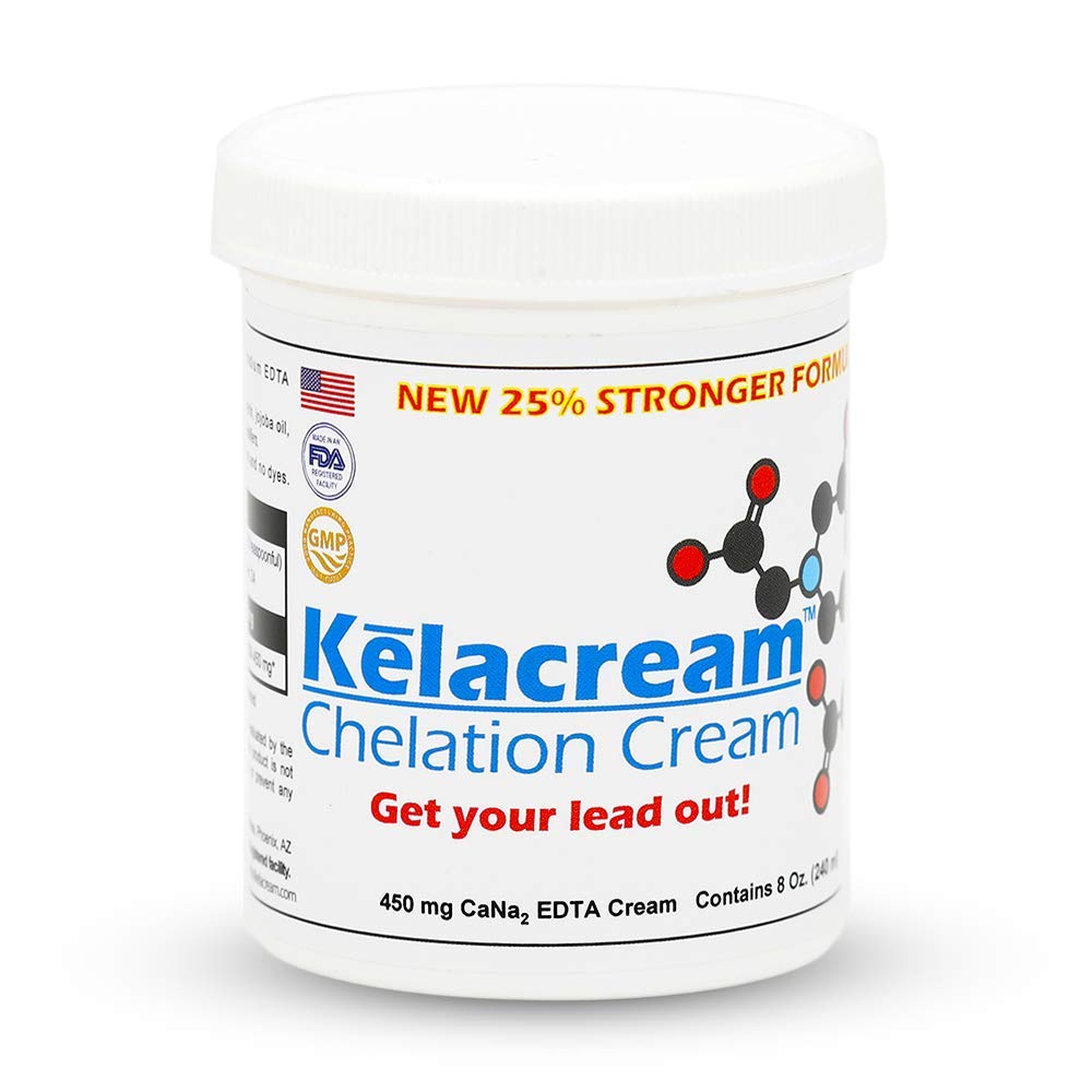 Front view of KelaCream EDTA Heavy Metal Detox Cream bottle