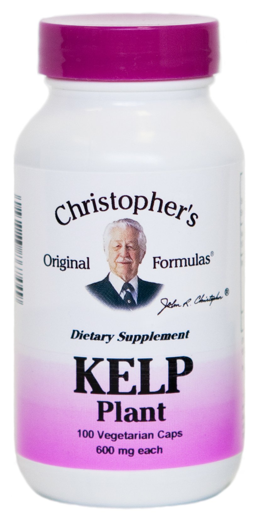 Kelp 100 Capsules bottle label showing minerals