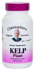 Kelp 100 Capsules bottle label showing minerals